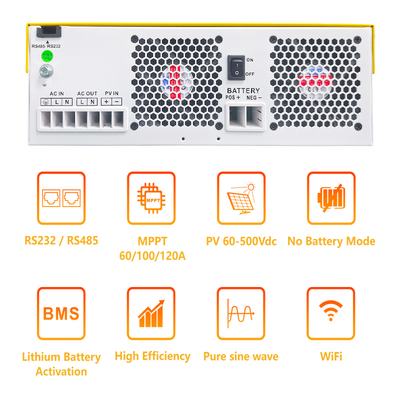 6.2kW Hybrid Solar Inverter 48V Pure Sine Wave with MPPT